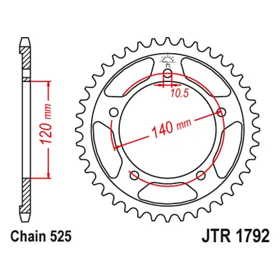 JT Sprockets rozeta JTR1792.43 (439843JT) (Zadní ozubené kolo JT Sprockets JTR1792.43)