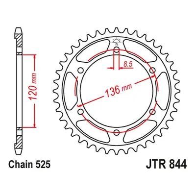 Rozeta JT SPROCKETS JTR844.44 (90044JT) (JT rozeta 900 44 (90044JT))