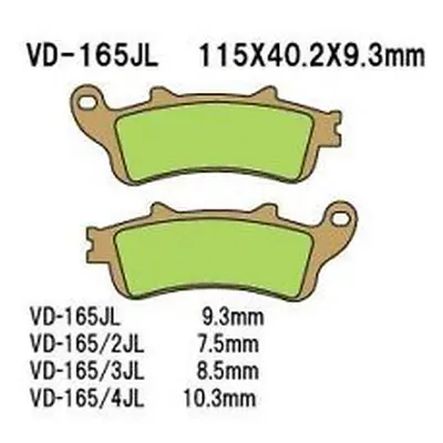 Brzdové destičky VESRAH VD-165JL (VESRAH brzdové destičky KH261 / KH281 sintrované barva zlatá v