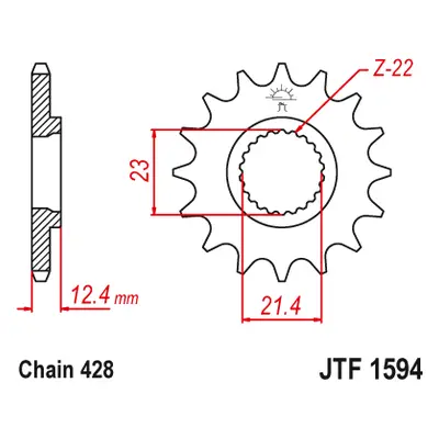 JT Sprockets ozubené kolo JTF1594.15 (214915JT) (Přední ozubené kolo JT Sprockets JTF1594.15)