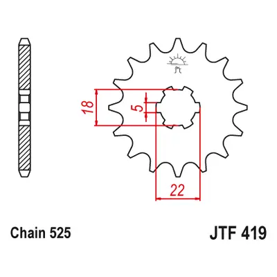 JT Sprockets ozubené kolo JTF419.14 (41914JT) (Přední ozubené kolo JT Sprockets JTF419.14)