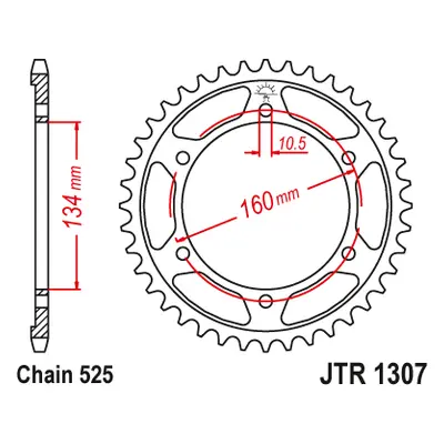 JT Sprockets rozeta JTR1307.45 (440545JT) (Zadní ozubené kolo JT Sprockets JTR1307.45)