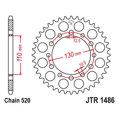 JT Sprockets rozeta JTR1486.44 (50444JT) (Zadní ozubené kolo JT Sprockets JTR1486.44)