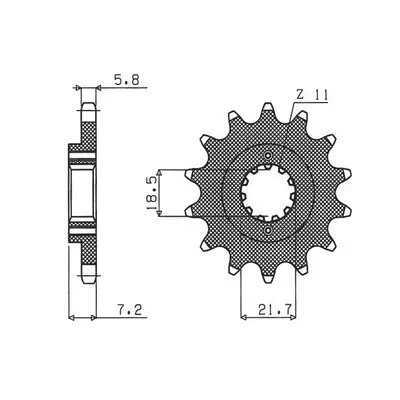 Ozubené kolo přední SUNSTAR SUN36113 (JTF1321.13, 206713JT) (SUNSTAR ozubené kolo přední 2067 13