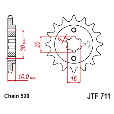 JT Sprockets ozubené kolo JTF711.14 (72014JT) (Přední ozubené kolo JT Sprockets JTF711.14)