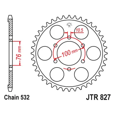 JT Sprockets rozeta JTR827.44 (80644JT) (Zadní ozubené kolo JT Sprockets JTR827.44)