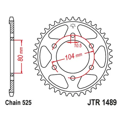 Rozeta JT SPROCKETS JTR1489.41ZBK (435941JTZBK) (JT rozeta 4359 41 s 1000 07-09, ZX10R 04-15 (43