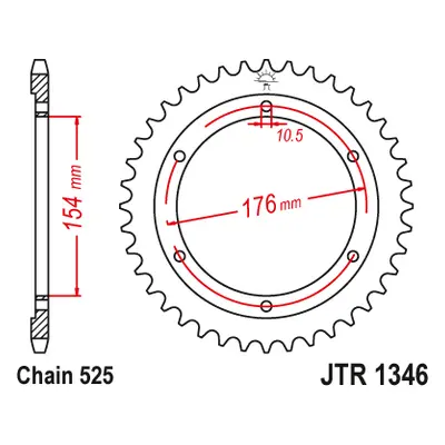 JT Sprockets rozeta JTR1346.44 (ABS, 467944JT) (Zadní ozubené kolo JT Sprockets JTR1346.44)