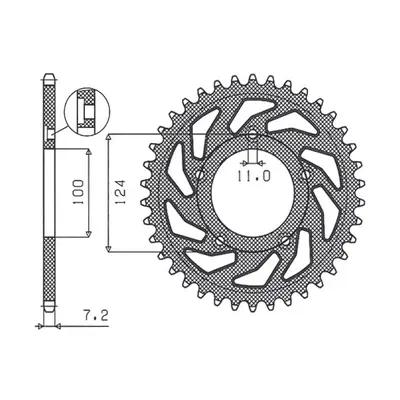 Rozeta SUNSTAR SUN1-4437-39 (JTR744.39, 444339JT) (SUNSTAR rozeta 4443 39 (JTR744.39) (444339JT)