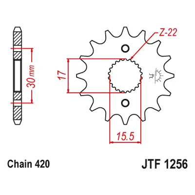 JT Sprockets ozubené kolo JTF1256.15 (33215JT) (Přední ozubené kolo JT Sprockets JTF1256.15)