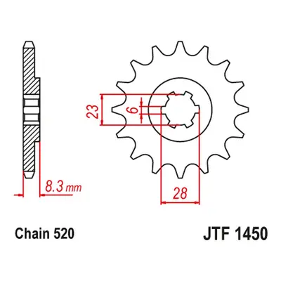 JT ZĘBATKA PRZEDNIA 436 14 (43614JT) (ŁAŃC. 520) (JTF1450.14) (JT ZĘBATKA PRZEDNIA 436 14 (43614