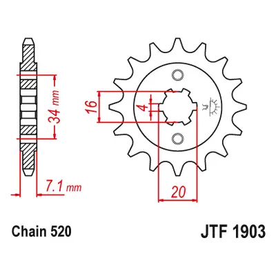 JT Sprockets ozubené kolo JTF1903.14 (224714JT) (Přední ozubené kolo JT Sprockets JTF1903.14)