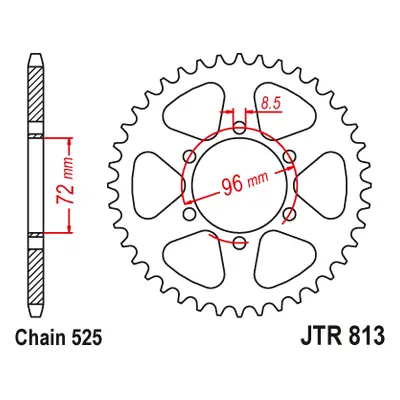 JT Sprockets rozeta JTR813.39 (Zadní ozubené kolo JT Sprockets JTR813.39)