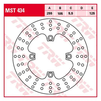 Brzdový kotouč TRW LUCAS zadní MST434 (TRW ZF brzdový kotouč zadní TRIUMPH TIGER/XC 800 11-14, B