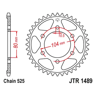 JT Sprockets rozeta JTR1489.44 (12-, 435944JT) (Zadní ozubené kolo JT Sprockets JTR1489.44)