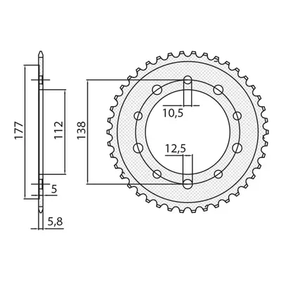 SUNSTAR ZĘBATKA TYLNA 4384 41 (JTR1316.41) (ŁAŃC. 520) (438441JT) (SUN1-3485-41) (SUNSTAR ZĘBATK