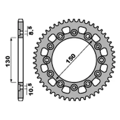 PBR rozeta 4309 42 C45 (JTR245/3.42) (Zadní ozubené kolo PBR 4309 42 C45)