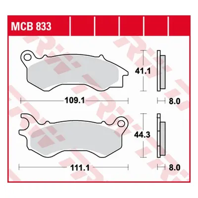 Brzdové destičky TRW LUCAS MCB833 (KH603) (TRW LUCAS ZF brzdové destičky KH603 organické HONDA N