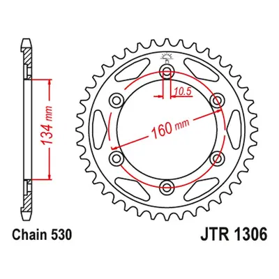 JT rozeta 4399 42 HONDA CBR 1000RR 06-16, CBR 900RR 00-03 (439942JTZBK) (řetěz 530) barva černá 