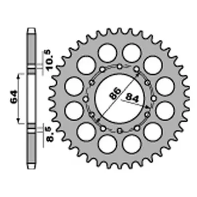 PBR rozeta 814 40 C45 (JTR814.40) (Zadní ozubené kolo PBR 814 40 C45)