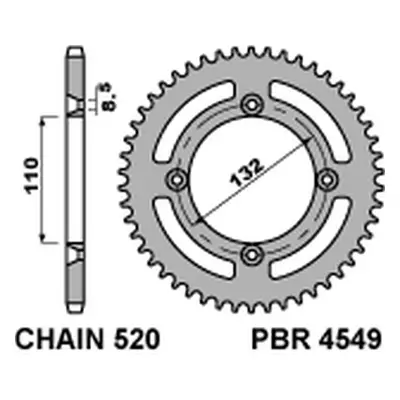 PBR rozeta 4549 48 C45 (454948C45) (Zadní ozubené kolo PBR 454948C45)