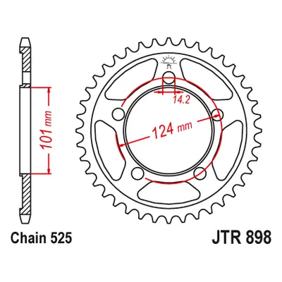 JT Sprockets rozeta JTR898.41 (450841JT) (Zadní ozubené kolo JT Sprockets JTR898.41)