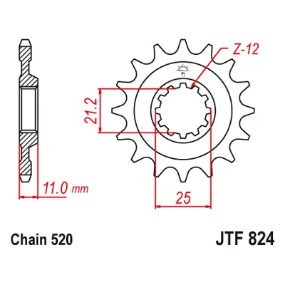 JT Sprockets ozubené kolo JTF824.17 (72717JT) (Přední ozubené kolo JT Sprockets JTF824.17)