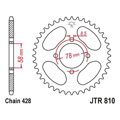 Rozeta JT SPROCKETS JTR810.46 (81046JT) (JT rozeta 810 46 mmA 86-87, TC 90 71, KAWASAKI KH 125 7