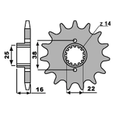 Řetězové kolo přední PBR 490 13 18NC (JTF736.13) (PBR řetězové kolo přední 490 13 18NC (JTF736.1