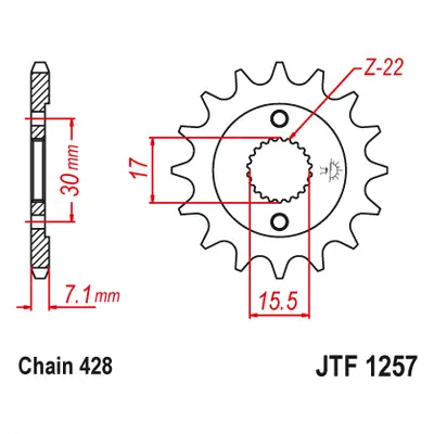 JT Sprockets ozubené kolo JTF1257.15 (332M15JT) (Přední ozubené kolo JT Sprockets JTF1257.15)