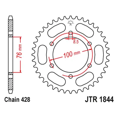 JT Sprockets rozeta JTR1844.48 (451348JT) (Zadní ozubené kolo JT Sprockets JTR1844.48)