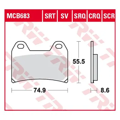 Brzdové destičky TRW LUCAS MCB683TRQ (KH244) (TRW LUCAS ZF brzdové destičky KH244 sintrované TRA