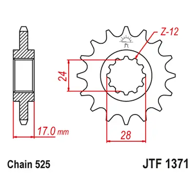 JT Sprockets ozubené kolo JTF1371.15 (207315JT) (Přední ozubené kolo JT Sprockets JTF1371.15)