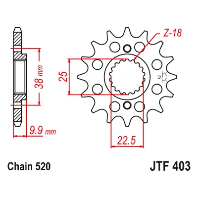 JT Sprockets ozubené kolo JTF403.15 (220015JT) (Přední ozubené kolo JT Sprockets JTF403.15)