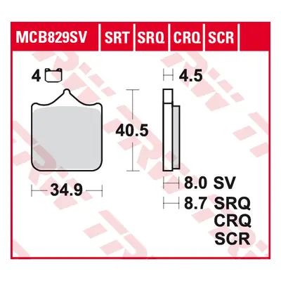 Brzdové destičky TRW LUCAS MCB829CRQ (KH499/4) (TRW LUCAS brzdové destičky KH499/4 karbonové záv