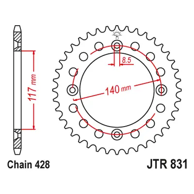 JT Sprockets rozeta JTR831.46 (83146JT) (Zadní ozubené kolo JT Sprockets JTR831.46)