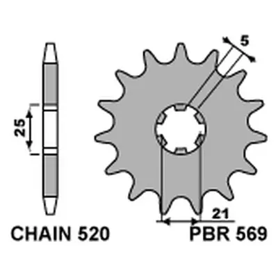 PBR ozubené kolo 569 14 18NC (5691418NC) (Přední ozubené kolo PBR 5691418NC)