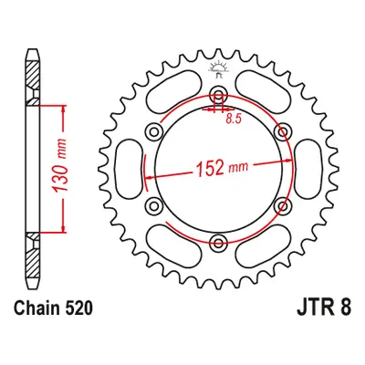 JT Sprockets rozeta JTR8.48 (450048JT) (Zadní ozubené kolo JT Sprockets JTR8.48)