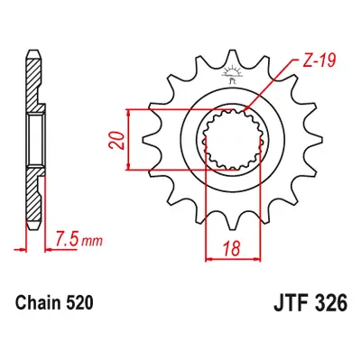 JT Sprockets ozubené kolo JTF326.12 (34012JT) (Přední ozubené kolo JT Sprockets JTF326.12)