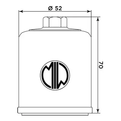 Olejový filtr MIW/MEIWA PO22003 (268197) (HF197, 50) (MIW/MEIWA olejový filtr OEM 1550039A-000, 