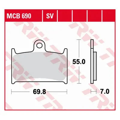 Brzdové destičky TRW LUCAS MCB690 (KH145) (TRW LUCAS brzdové destičky KH145 KH236 organické SUZU