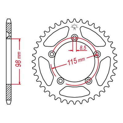 GROSSKOPF prodej rozeta hliníková barva stříbrná 4552 50 KTM SX 65 04-11, SX 65 12-21 (+2) (JTR8