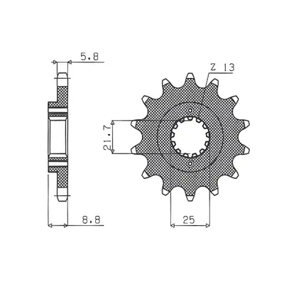 Ozubené kolo přední SUNSTAR SUN33317 (JTF512.17, 52517JT) (SUNSTAR ozubené kolo přední 525 17 (J