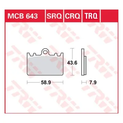 Brzdové destičky TRW LUCAS MCB643TRQ (KH180) (TRW LUCAS brzdové destičky KH180 sintrované RACING