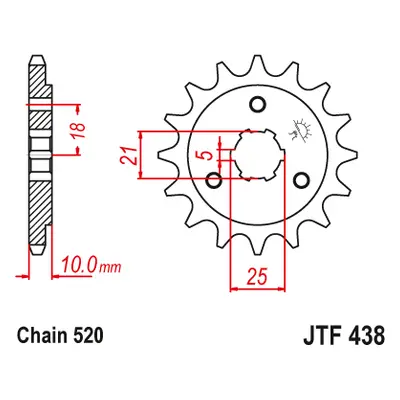 JT Sprockets ozubené kolo JTF438.15 (41215JT) (Přední ozubené kolo JT Sprockets JTF438.15)