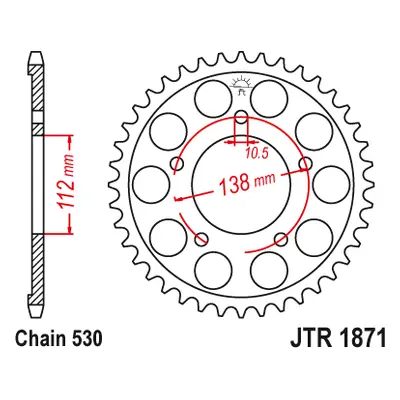 JT Sprockets rozeta JTR1871.48 (444848JT) (Zadní ozubené kolo JT Sprockets JTR1871.48)