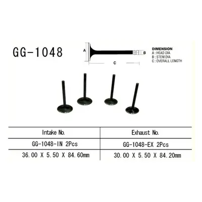 Sací ventil VESRAH GG-1048-IN (VESRAH sací ventil HONDA TRX 450 R 04-05 (2 na vozidlo) (14711--H