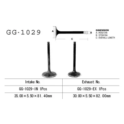 Sací ventil VESRAH GG-1029-IN (VESRAH sací ventil HONDA TRX 450 ES/FE/S 98-04 (1 na vozidlo) (14