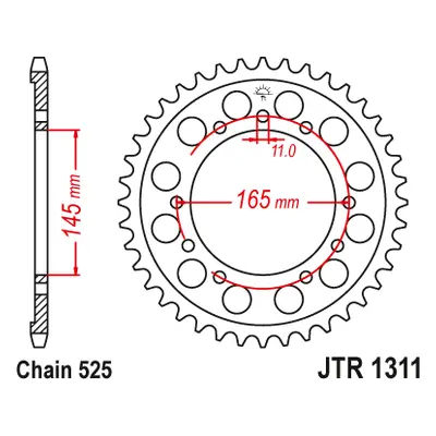 JT Sprockets rozeta JTR1311.43 (436743JT) (Zadní ozubené kolo JT Sprockets JTR1311.43)