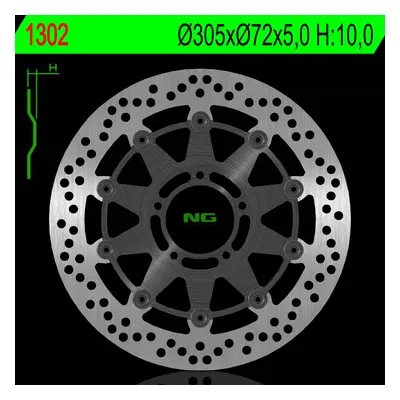 Brzdový kotouč NG Brakes NG1302 (NG brzdový kotouč přední DUCATI HYPERMOTARD 796/1100 07-12 plov